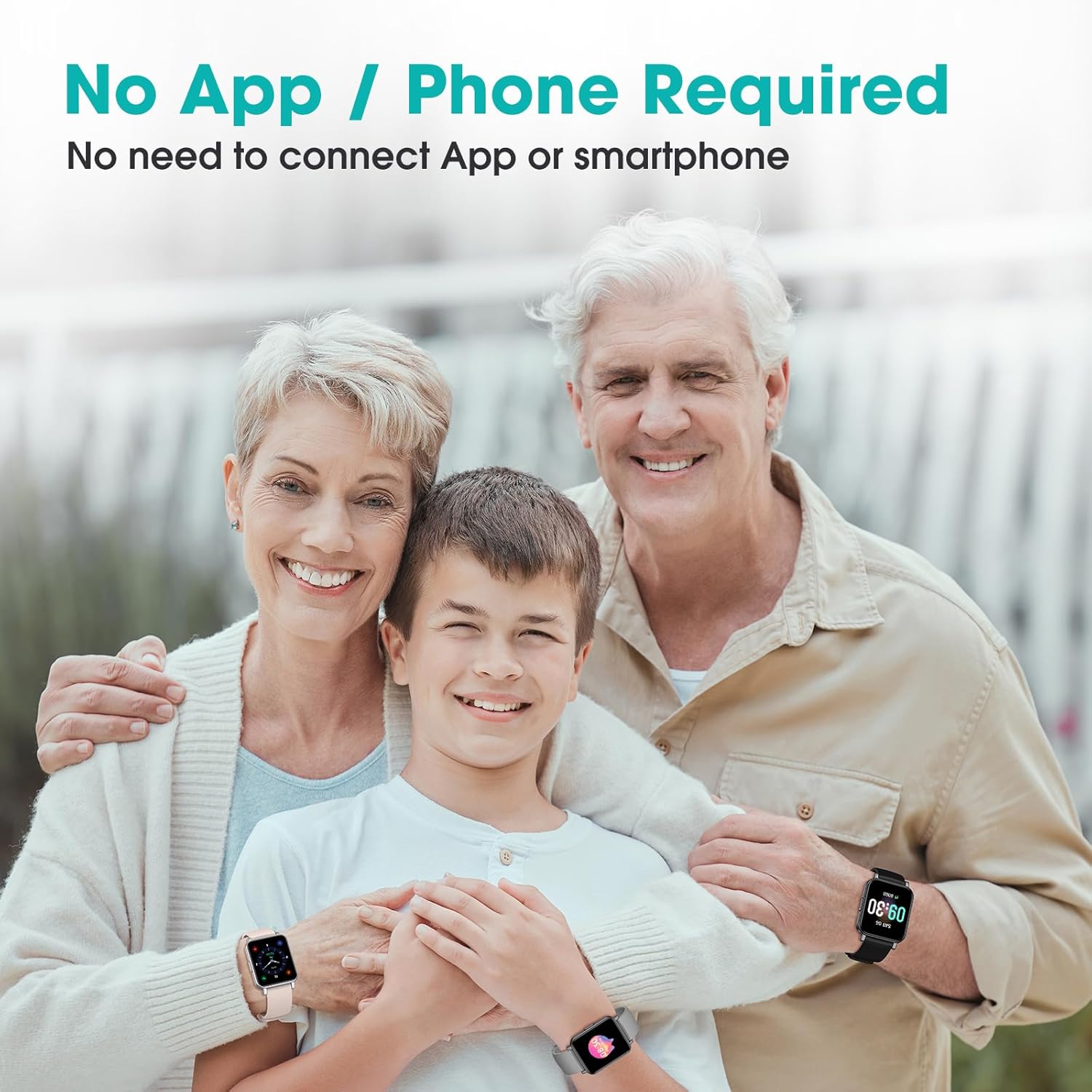 Watch Senior Friendly No App/Phone Required, Waterproof Fitness Tracker Watch with Step Counter Calories/Sleep Tracker for Walking Running