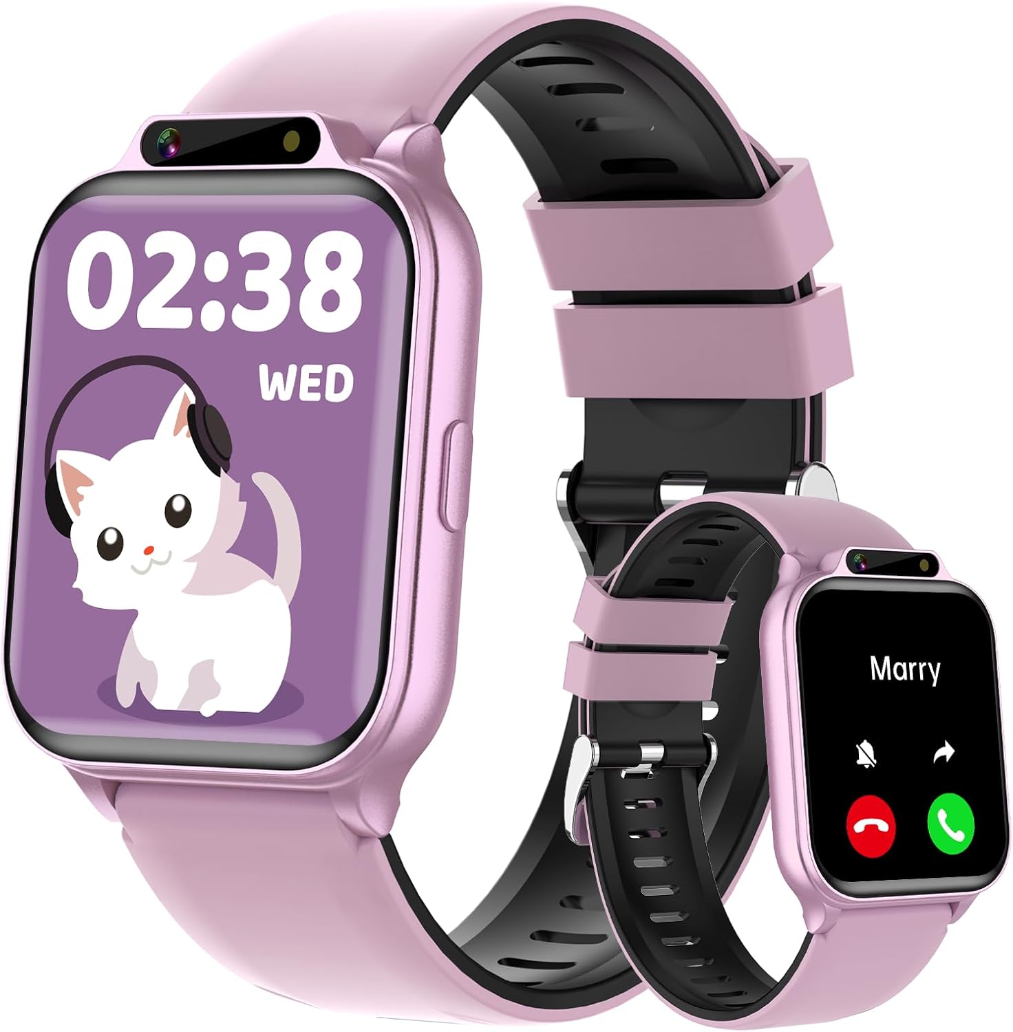 Smart Watch for Kids, 1.85" Fitness Tracker with Heart Rate, Sleep Monitor, IP68 Waterproof Smartwatches with Video Music, Pedometer