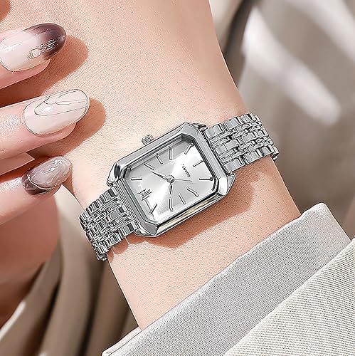 Watches for Women Wrist Watches Steel Strap Womens Watch Casual Fashion Simple Square Quartz Wristwatch