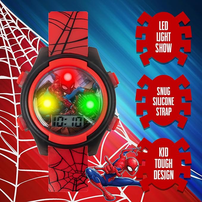 Man Kids Watches – Digital Display, Interactive Features, Adjustable Strap, Vibrant Spider-Man Graphics, Durable for Active Kids
